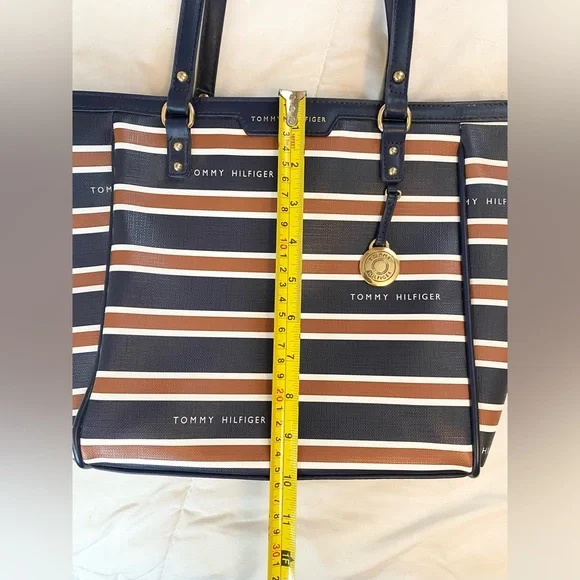 Tommy Hilfiger Red, White, and Blue Striped Tote Purse - Picture 10 of 10